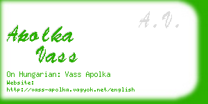 apolka vass business card